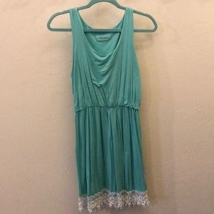 Mint lace bottom dress